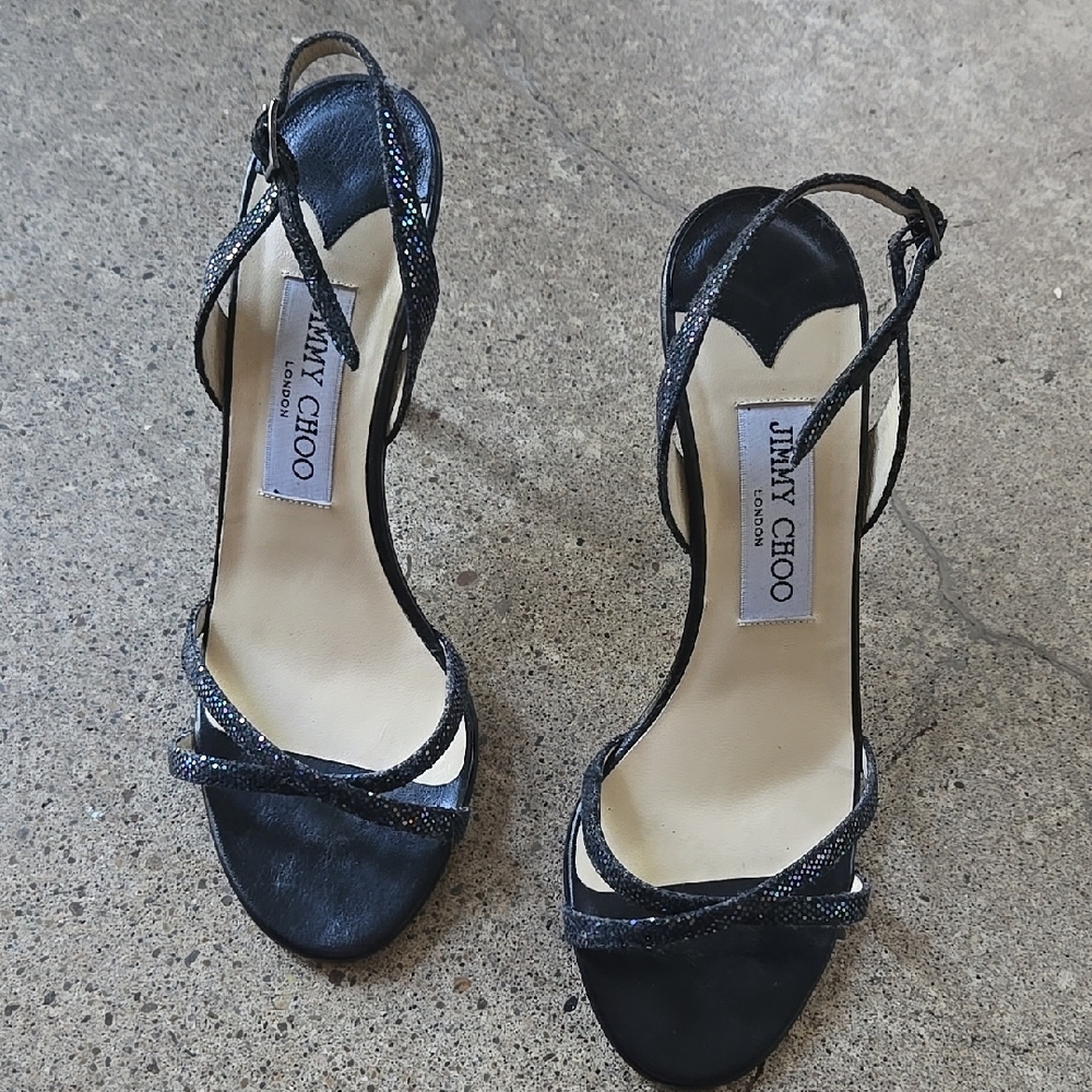 Jimmy Choo Black Heels Elegant Strappy Design